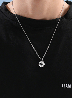 欧芙丽925银吊坠男款银项链