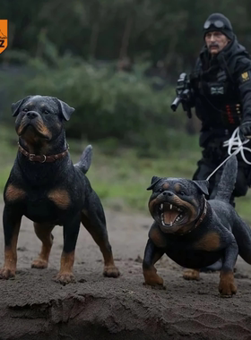 罗威纳犬摆件狗模型汽车摆件