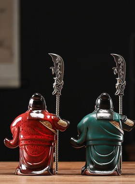 关公摆件关二爷武财神陶瓷办公室会所家居装饰品风水镇宅开业