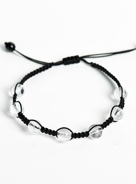 彩色水晶七珠手串石头串珠手链绿东陵玛瑙松石手链饰品