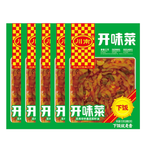 川南下饭菜123g*10袋装四川爽口下饭菜黄花什锦麻辣三丝红油豇豆 - 图3