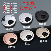 Office computer desk wire hole desk face cover threading box threading hole upscale zinc alloy cover plate table decoration cover