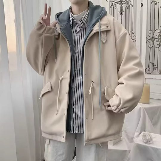 Short wool spring, autumn and winter matching coat