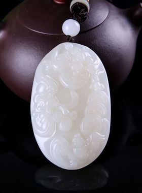 玉器和田玉手把件 男 福在眼前玉把件 羊脂白玉籽料玉石手玩件