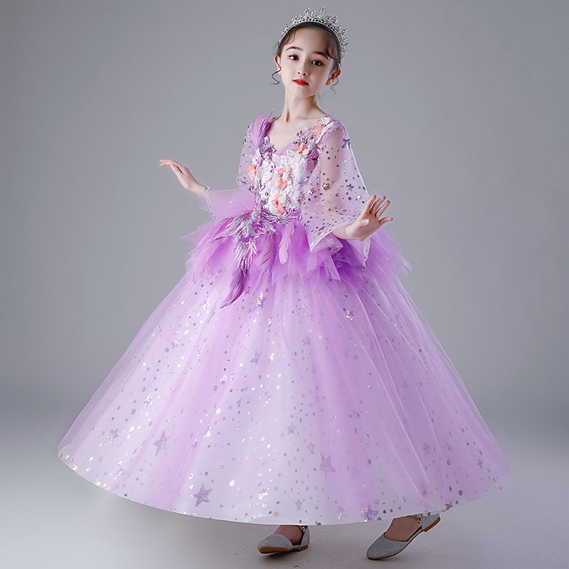 儿童礼服轻奢小众高端公主裙模特走秀演出生日钢琴演奏女童主持人 - 图3