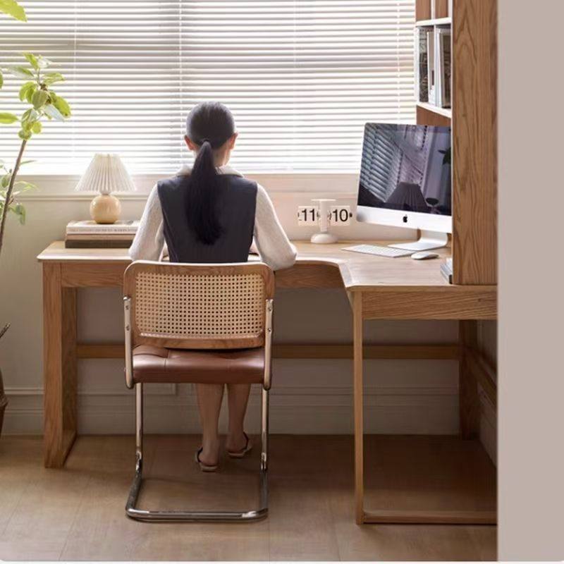 北欧橡木实木转角书桌家用小户型书房转角学习桌简约办公桌电脑桌,淘宝优惠券,粉丝福利购,淘宝优惠卷