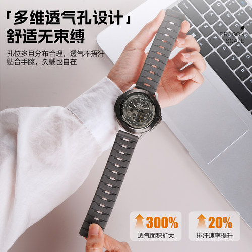 适用小米watch s5磁吸硅胶watch5手表带S4sport龙鳞纹41腕表带S3运动S2智能S1pro男color2华米GTS4夏季GTR4/ - 图0