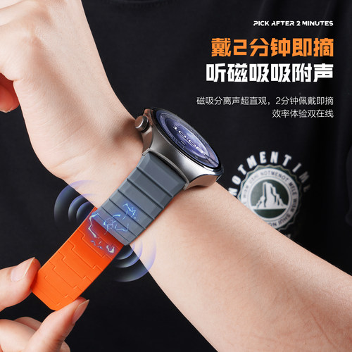 适用华为watch5磁吸手表带watchgt5pro专利HNBR氢化丁腈橡胶腕gt6表带GT4智能watch4pro运动高级ultimate男款 - 图1