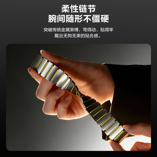 适用OPPOwatchX3手表带X2新款磁吸扣全钛氟橡胶硅胶腕表带watchS金属腕表带X运动4pro智能3pro男2夏非钛合金 - 图3