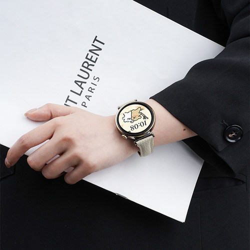 适用三星Galaxy watch 7/FE手表小蛮腰磁吸扣真皮表带watch6classic运动watch5pro智能4classic女生春夏透气 - 图1