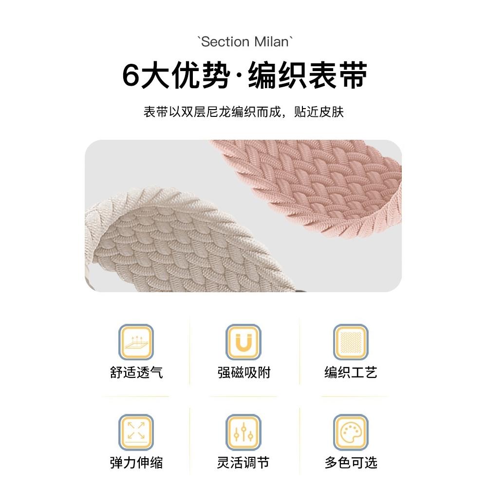 适用华为荣耀手表5新款手表带honor手表4智能手环4编织磁吸5代新品荣耀手表5专用男女式款通用链替换夏季腕带
