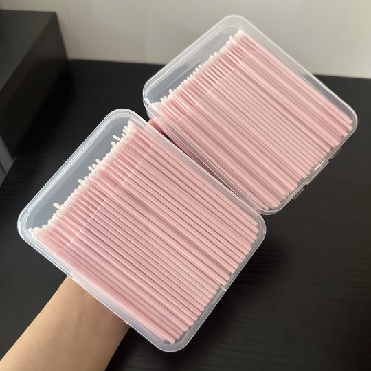 纳米化妆棉签细头小头改妆擦眼线美睫卸睫毛清洁棒纹绣专用棉棒