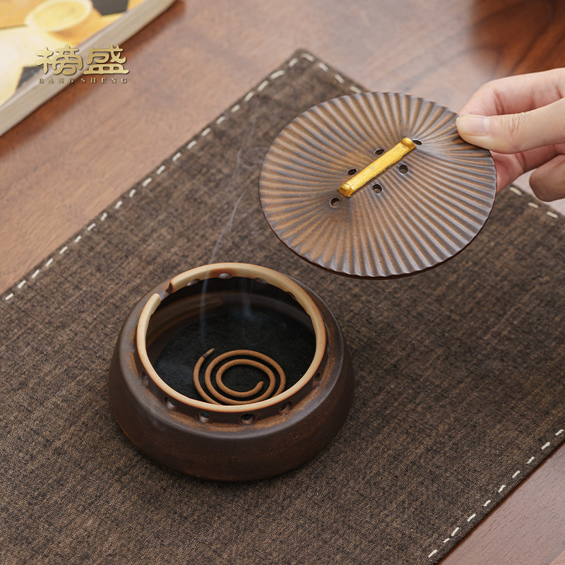 榜盛故宫创意香炉陶瓷家用仿古室内檀香盘香塔香薰炉中式熏香摆件,淘宝优惠券,粉丝福利购,淘宝优惠卷