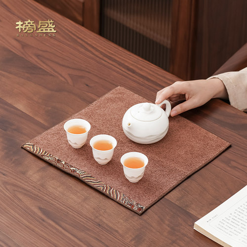榜盛茶布茶巾垫纯棉吸水加厚新中式茶桌茶具高档毛巾茶席抹布专用 - 图2