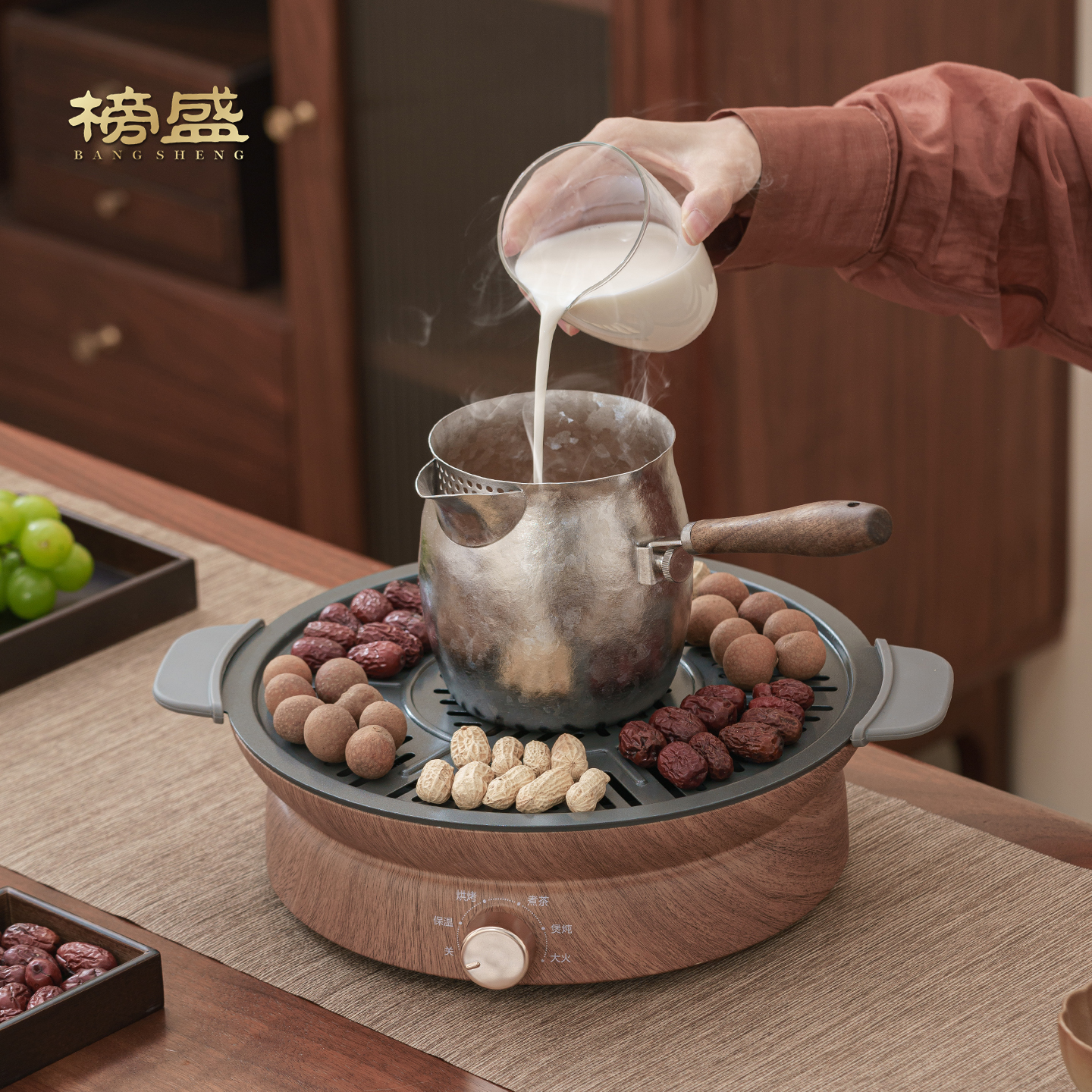 榜盛纯钛围炉煮茶罐罐壶家用煮茶器具配件烤奶茶大容量煮茶壶套装 - 图0