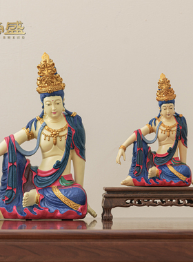 中式水月自在观音茶室茶空间装饰