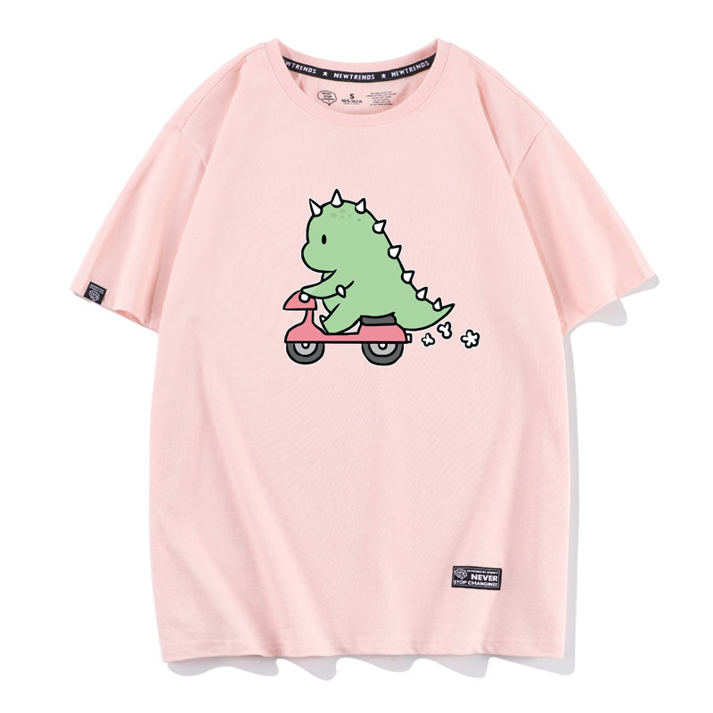 卡通牛油果绿小恐龙少女短袖bf t恤 繁茵T恤