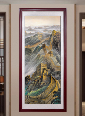 金色万里长城画靠山图装饰挂画