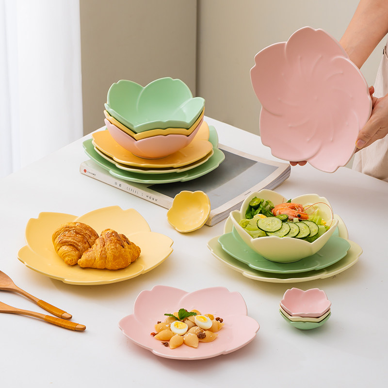 荷韵风碗碟套装家用2022新款碗筷盘子组合简约高级感餐具套装碗具,淘宝优惠券,粉丝福利购,淘宝优惠卷