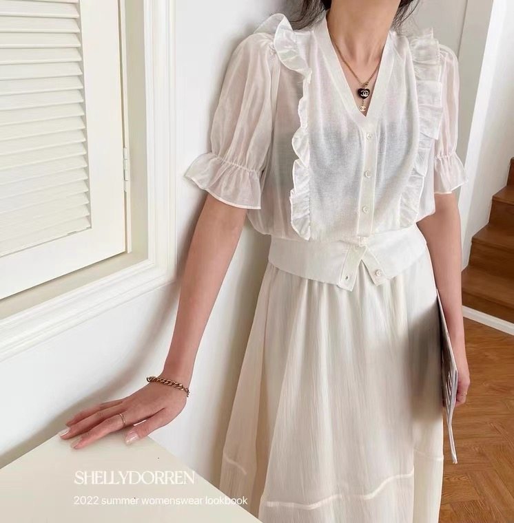 霏融2022夏季新款冰丝短袖针织衫 霏融毛针织衫