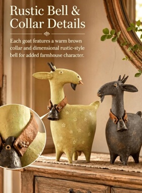 跨境新款 Whimsical Farmhouse Goat Figurines 奇趣农舍山羊摆件