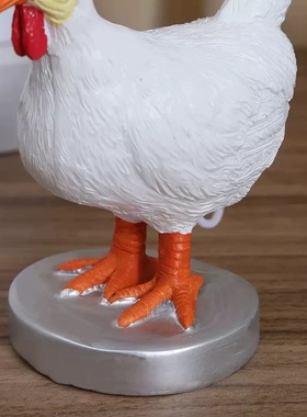 跨境新款创意公鸡灯USB台灯小夜灯下蛋可拆卸鸡鸡蛋灯树脂工艺品