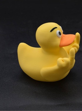 跨境鸭子双手竖中指摆件家居庭院树脂工艺品设计摆件可爱鸭子游泳