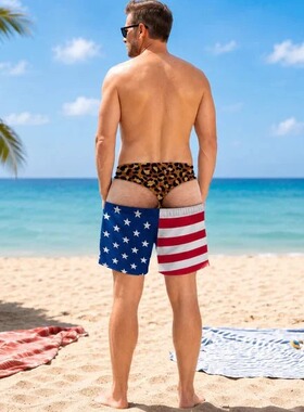 跨境新品Funny Novelty Men's Briefs户外沙滩趣味恶搞男士三角裤