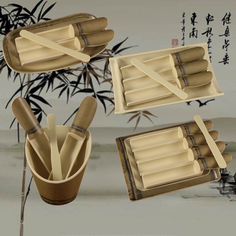 极速密胺仿竹筒不发霉商用火锅虾滑套装J餐具创意三色虾滑鱼滑制,淘宝优惠券,粉丝福利购,淘宝优惠卷