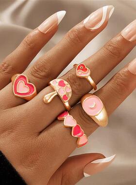 极速Colorful Vintage Kosrean Y2k Rings Set Jewelry For Teen