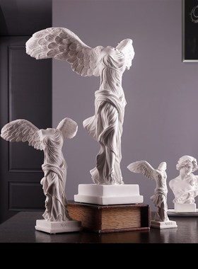 胜利女神雕d像摆件北欧轻奢家居装饰品创意办公室电视柜雕塑艺术