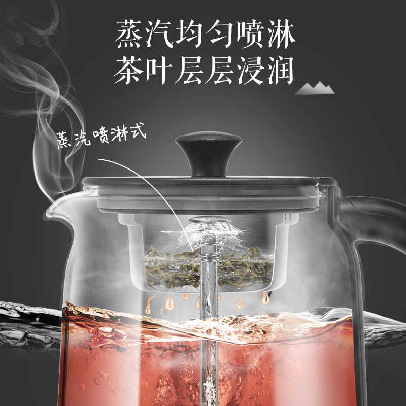 苏泊尔煮茶壶小型黑茶玻璃煮茶器 苏泊尔厨房电器养生壶/煎药壶