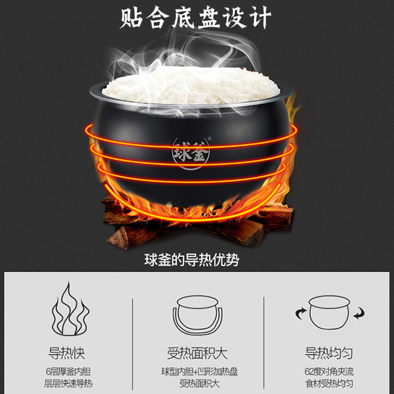 苏泊尔厨房电器旗舰店苏泊尔电压力锅小型家用3升球釜智能高压锅多功能饭煲全自动旗舰3
