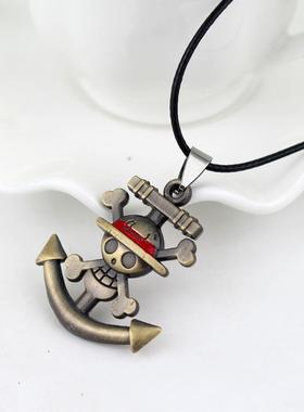 动漫系列产品海贼王骷髅项链船锚标志项链厂家