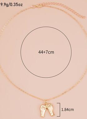 1条情人节项链手拉手女士项链简约通勤经典款带卡片手拉手卡片