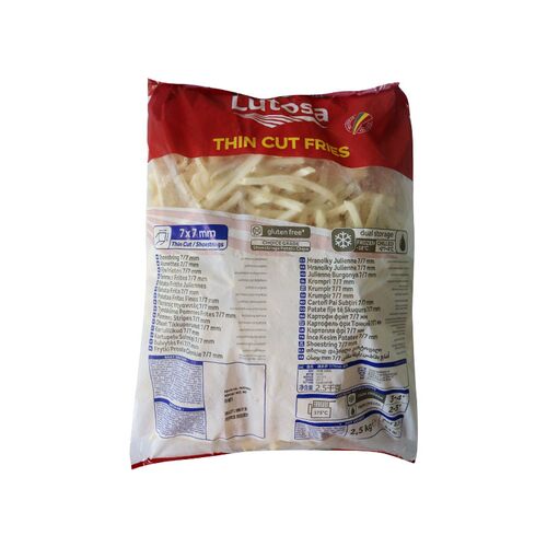 整箱 路多萨1/4细薯条2.5kg*4袋 汉堡西式快餐店冷冻土豆油炸小吃 - 图1