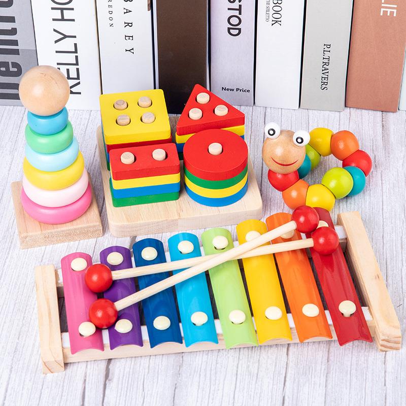 益智力婴儿童玩具1-3-6岁男女孩宝宝八音敲琴音乐启蒙早教套装木-图1
