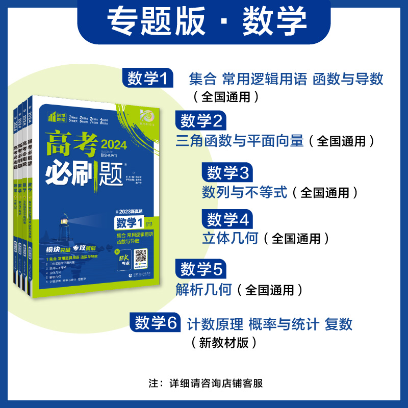 理想树2024版高考必刷题专题版数学1集合23三角函数数列不等式4立体几何5解析几何6概率复数新高考专题突破数学分题型强化2023真题 - 图1