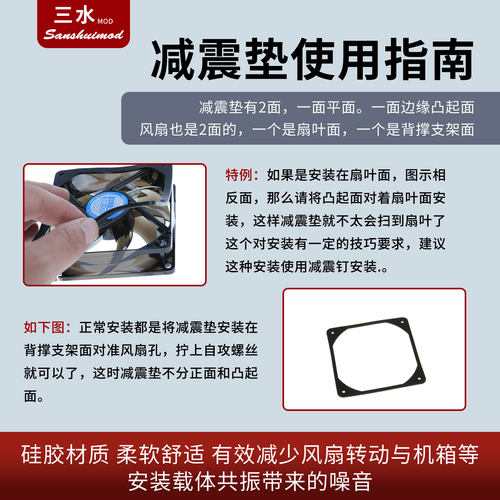 电脑机箱风扇电源减震垫散热风扇止震垫硅胶螺丝散热器安减震钉 - 图1