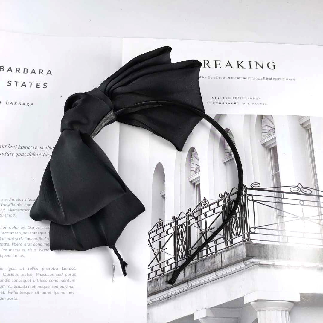 夸张超大侧边蝴蝶结金属发箍纯色缎面发卡头箍韩国甜美网红发饰女,淘宝优惠券,粉丝福利购,淘宝优惠卷