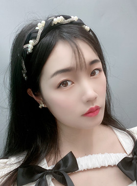 甜美ins风网纱麻花发箍