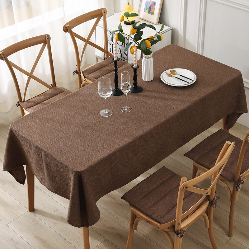 咖色棉麻布艺桌布棕色亚麻加厚酒店办公会议台布中式复古餐桌盖巾,淘宝优惠券,粉丝福利购,淘宝优惠卷