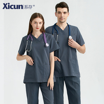 Depository Han version Surgery clothes Handwashing Clothes Woman Short Sleeve Elastic Speed Dry Brush Hand Thick Beauty Dental Oral Doctor Work Clothes