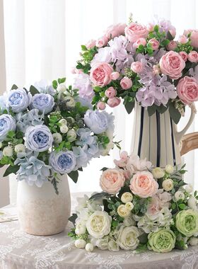 森系仿真花假花餐桌茶几装饰绢花