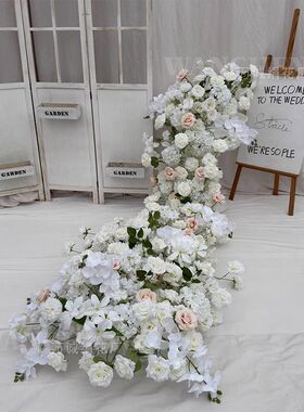 瀑布桌花仿真玫瑰婚庆摆件订婚求