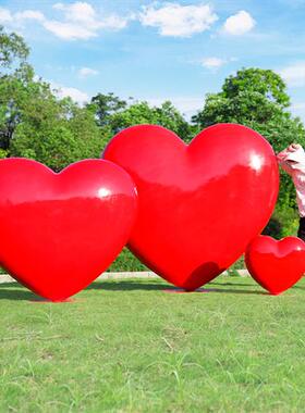 户外仿真气球爱心玻璃钢雕塑商场景区度假村民宿网红打卡拍照摆件