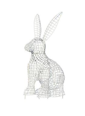 不锈钢镂空兔子雕塑园林景观小区草坪铁艺网格发光动物装饰品摆件