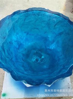 酒店会所透明树脂桌椅摆件别墅家具景观工艺品雕塑圆形茶几桌子