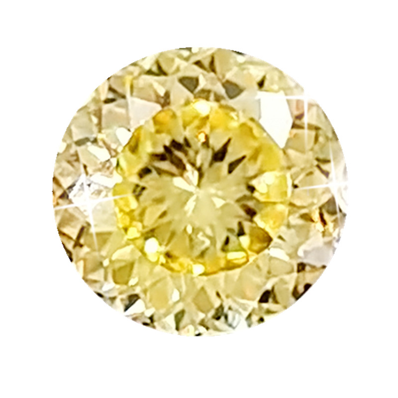2克拉裸石8mm淡黄钻高碳钻星空切圆形未镶嵌潮流饰品首饰主石热卖 - 图3