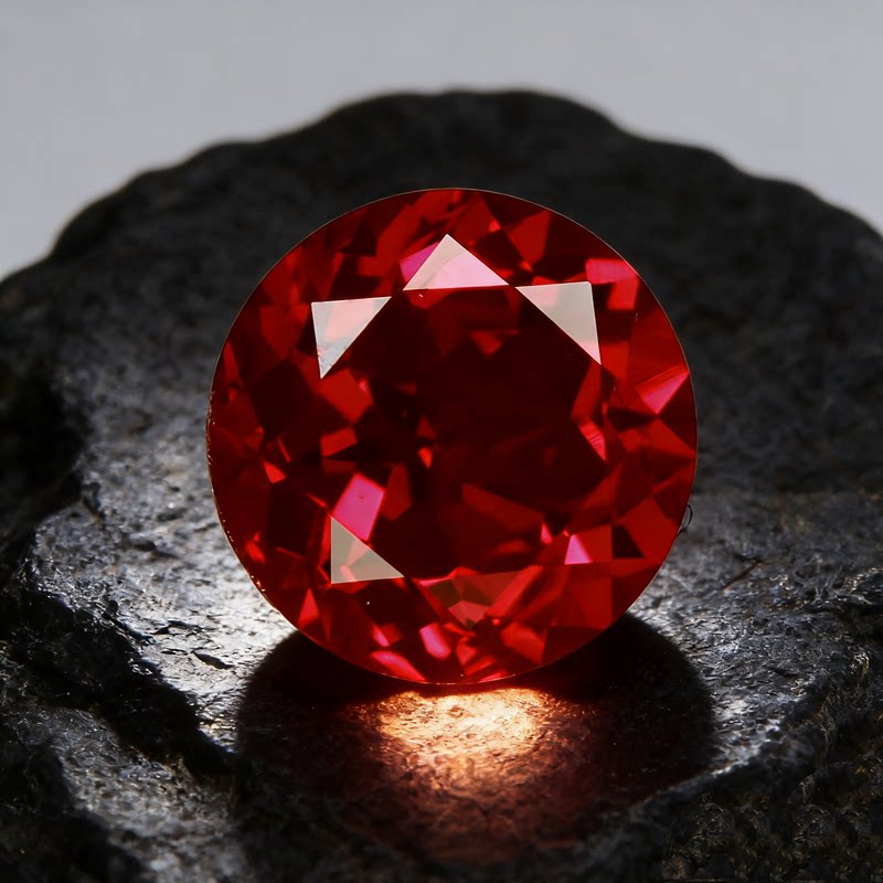 Precision cut ruby RUBY round loose stone pigeon blood ruby bare stone mineral powder fusion colored gemstone ring ring surface loose stone